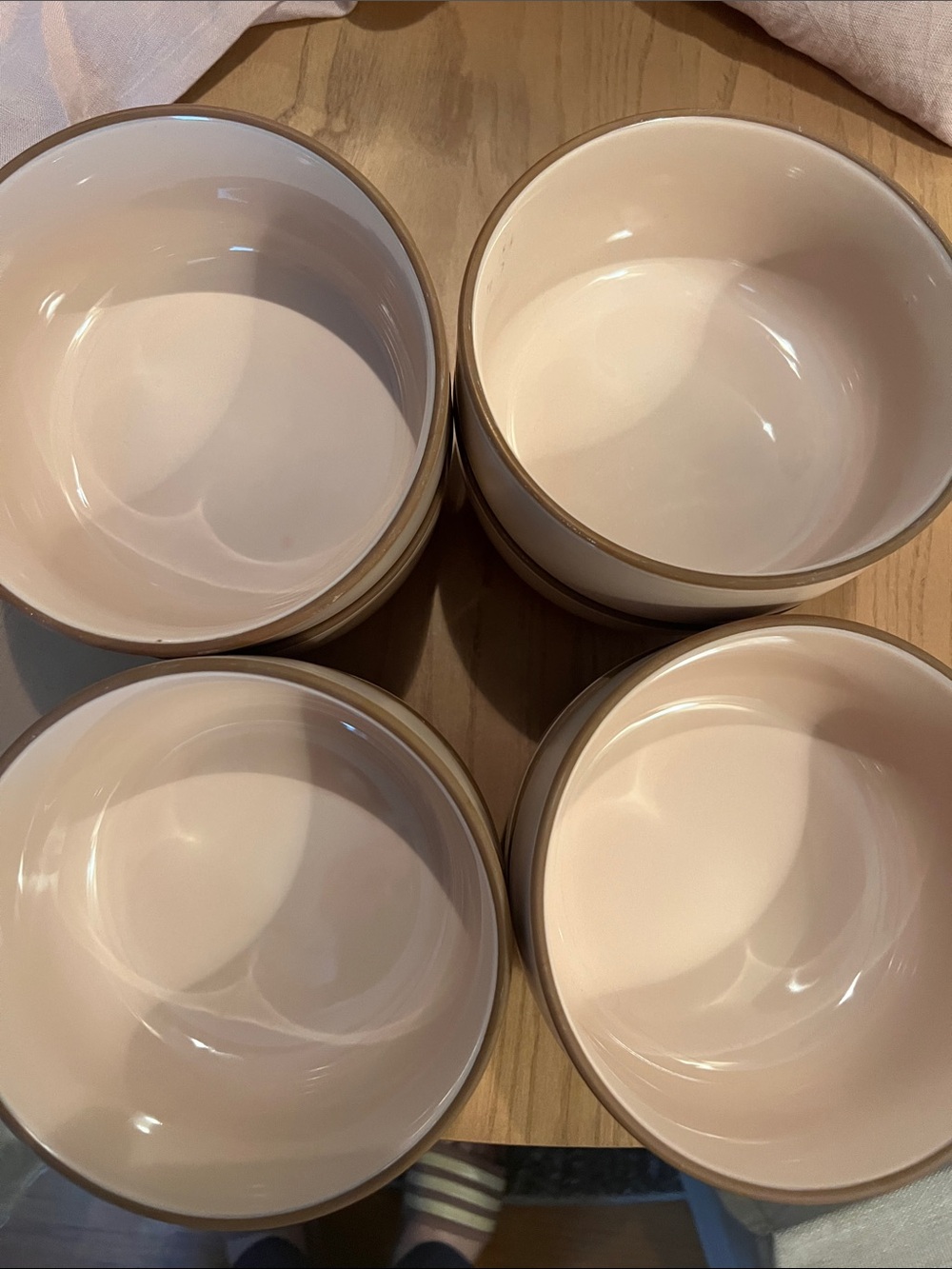 Our Place set of 8 light pink ceramic bowls